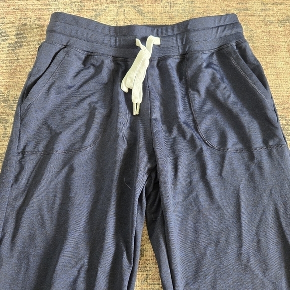 Zyia Active Cozy Jogger Pants Heathered Blue Black White Drawstrig Elastic Waist - Picture 5 of 8